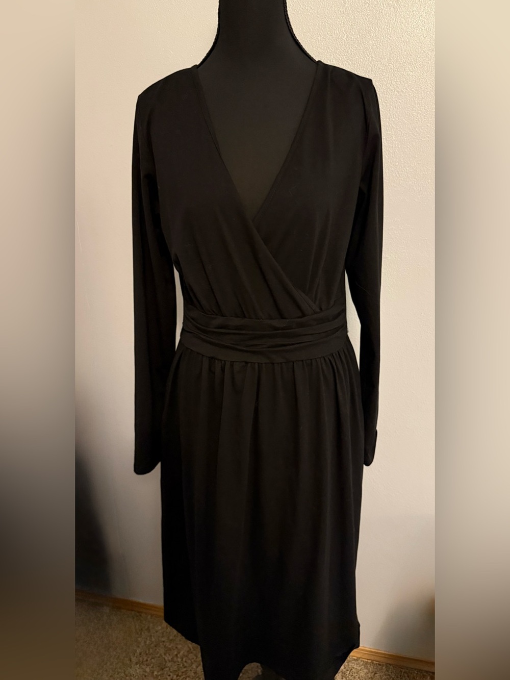 NWT - Black Long Sleeve Wrap-Front Dress